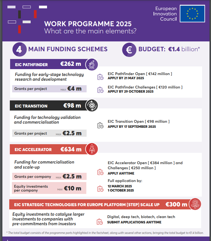 work programme 2025 EIC